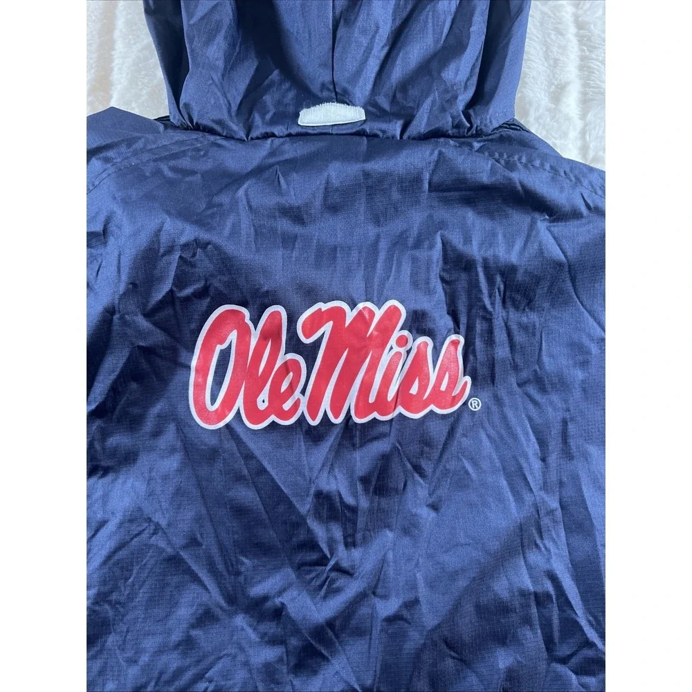 Ole‎ Miss Rebels Genuine Stuff GS Collegiate Hooded Rain Jacket Men's M VG